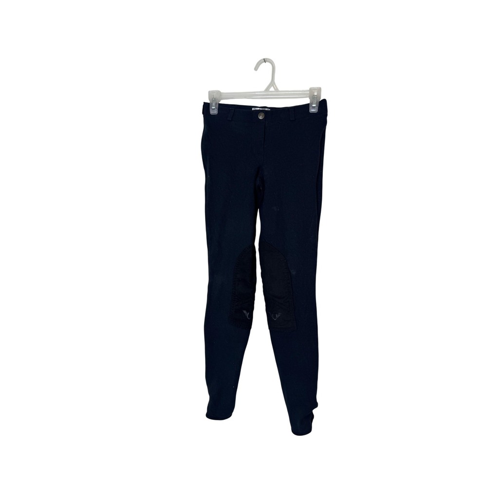 TuffRider Pants Womens 26 Black Starter Lowrise Pull On Breeches Equestrian